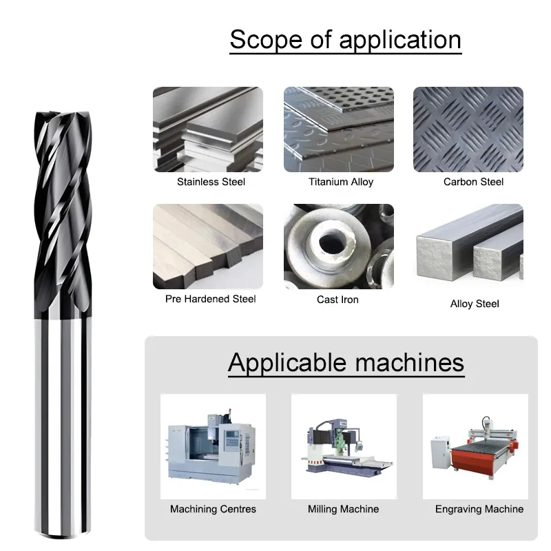 SHAZAM Tungstênio Aço Fresa, Carbide desigual lâmina, aço inoxidável, moinhos especiais de extremidade dinâmica, CNC Usinagem Ferramentas, HRC70