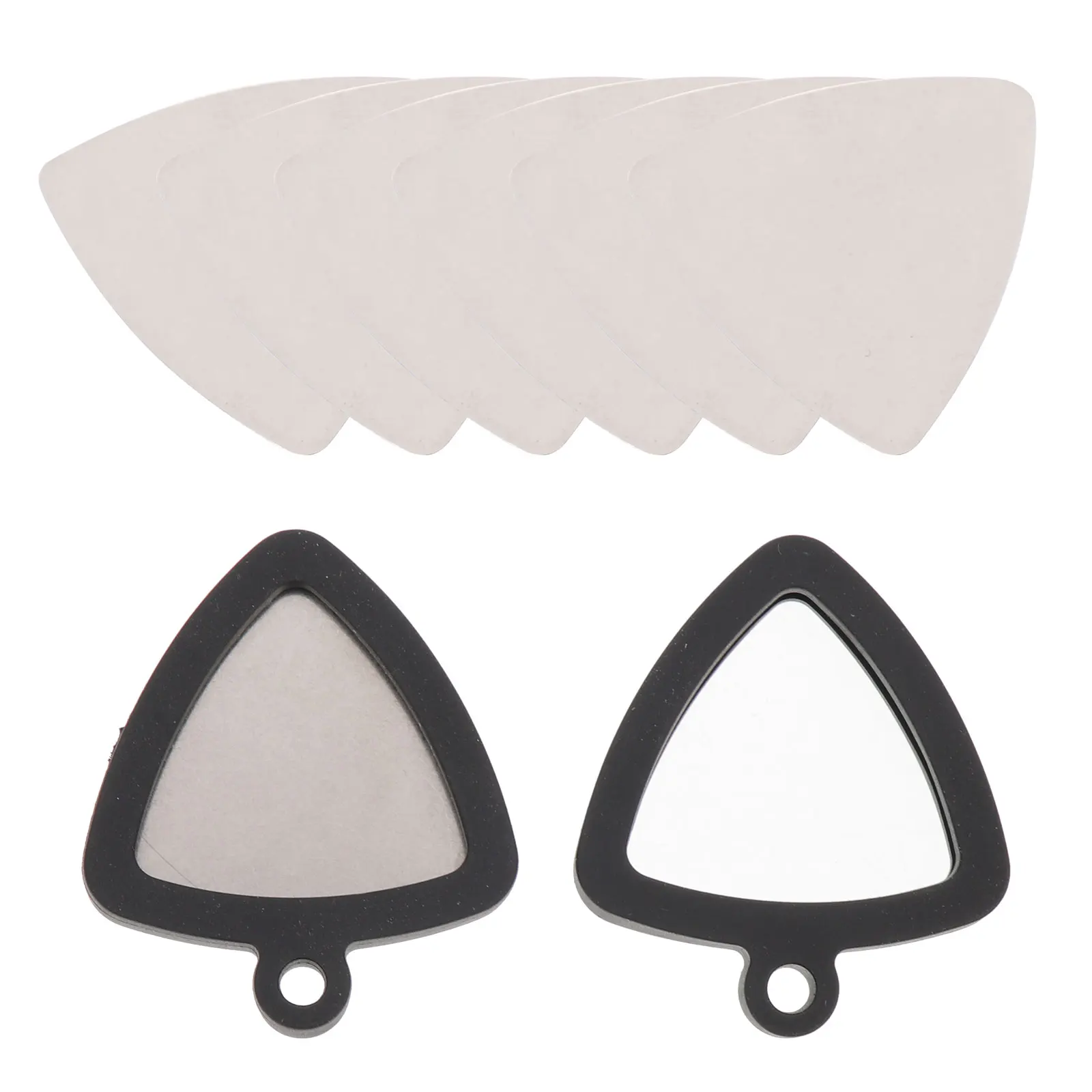 

Silicone Guitar Pick Holder Stainless Steel Picks Black Bracket Plectrum Storage Necklace Keychain Guitar Parts Accessories
