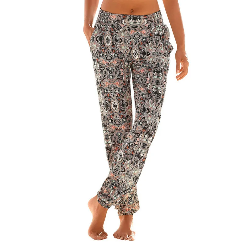 Pant women 2026 casual New summer fashion high-waisted patterned casual, tight-fitting slim long pants men's clothing