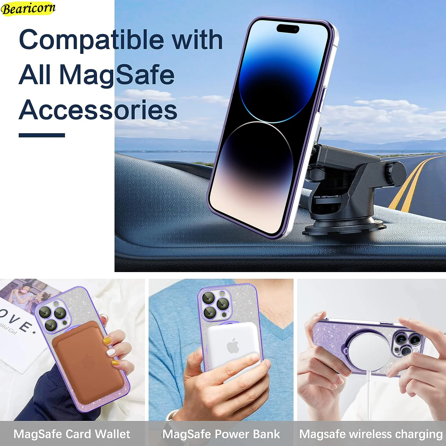 Phone Case For iPhone 15 14 6 6S 7 8 Plus X XS XR 11 12 13 Pro Max 360° Stand Holder Magnet Magsafe Wireless Charge Soft Cover