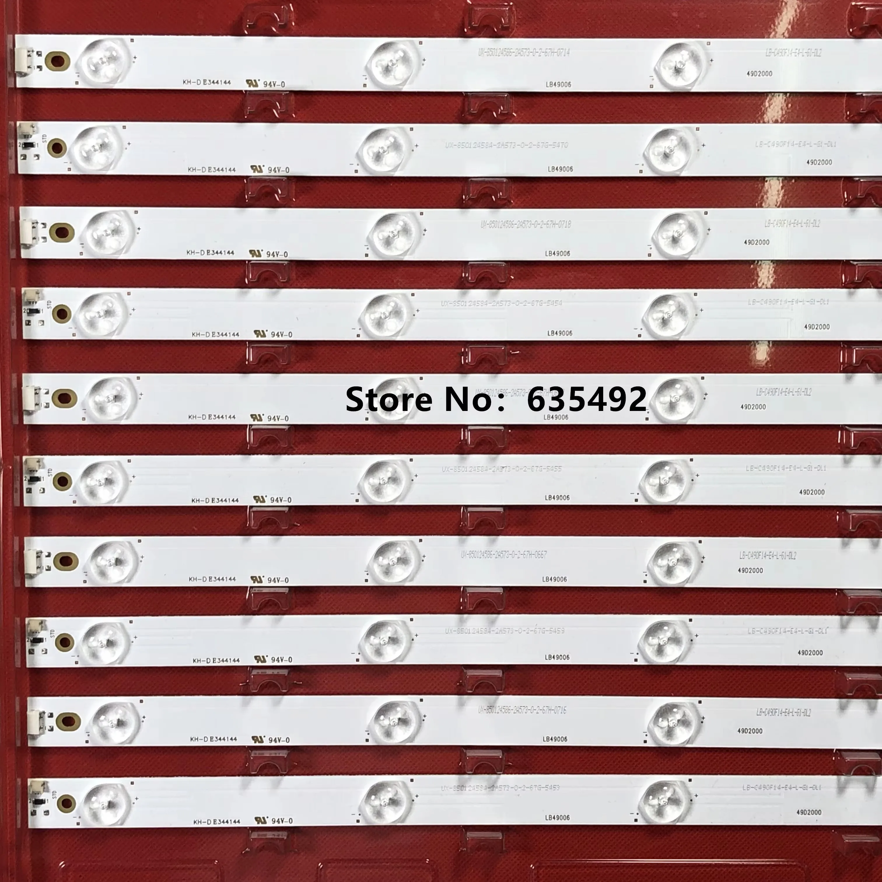 10PCS LED Backlight Strip CHGD49LB14 SVJ490A19 LB-M490U14-E1-L-SE2 LB-M490U14-E1-L-SE1 For chang hong UD49D6000i 49D2000