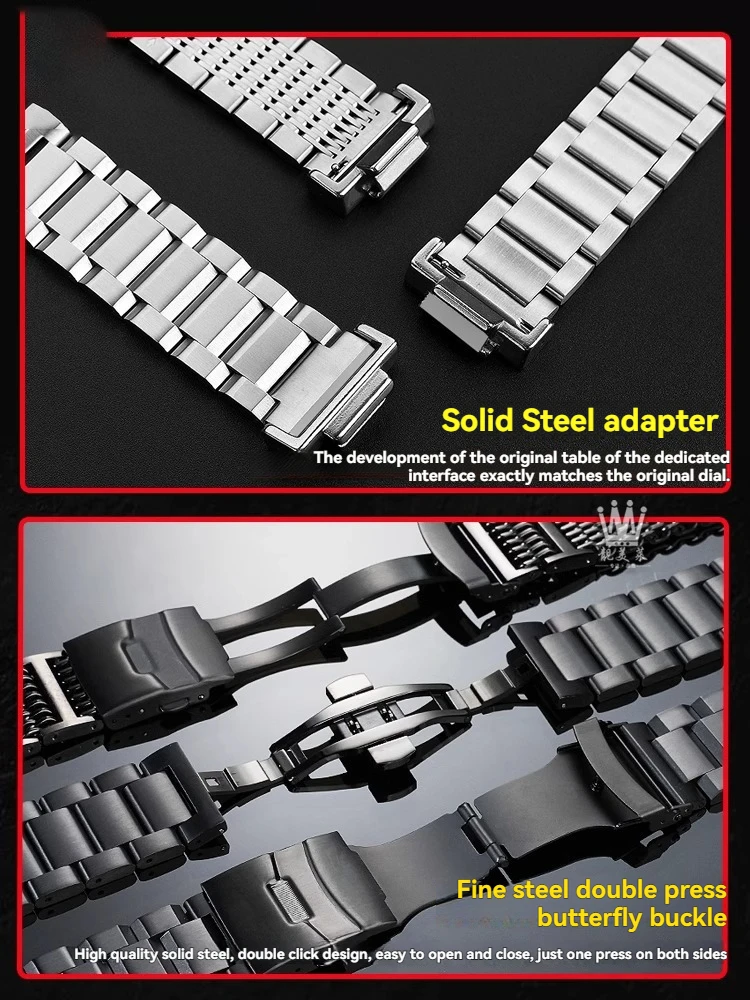 카시오 G-SHOCK GA-2100 GM2100 GM-110 GA110 DW5600 남성용 금속 시계 스트랩용 농장 오크 수정 스테인레스 스틸 팔찌 시계 밴드