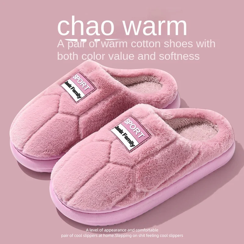 Thuis Katoenen Slippers Dames Winter Paar Pluche Warm Antislip Indoor Huishoudelijke Heren Winter Wollen Slippers Heren