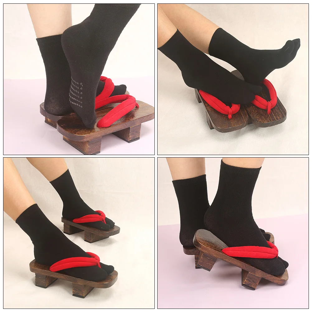 

2Pairs Breathable Two-Toe Socks High-Quality Cotton Mid-Calf Socks Anti-Skidding Japanese Style Daily Wear Breathable Stockings