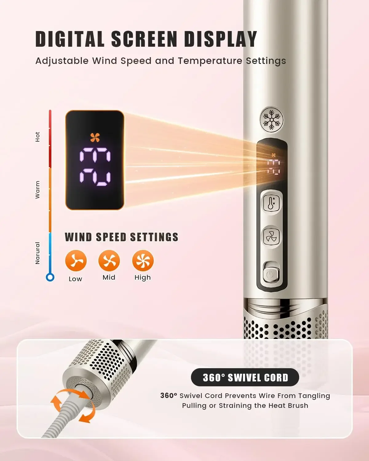 Tqcir 8-in-1 Professional Hot Air Styler&Hair Dryer Brush, Powerful Multi-Styler with Auto-Wrap Curler with Storage Case, Fast D