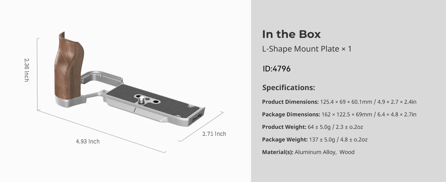 SmallRig A7C II/A7CR L-förmige Montageplatte mit Silikongriff für Sony Alpha 7C II/Alpha 7CR, mit Arca-Swiss Schnellwechselplatte 4797 – Detail 10