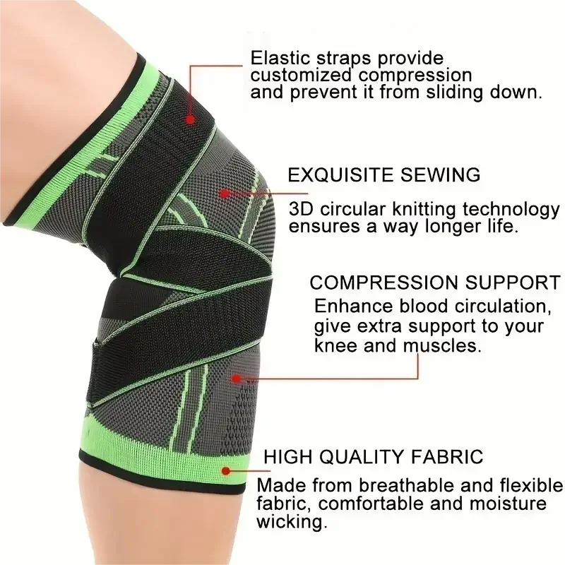 Band Compression Exercise, Fitness Knee Pads, Running, Mountaineering, Basketball Knee Pads, Warm Nylon Sports Knee Pads