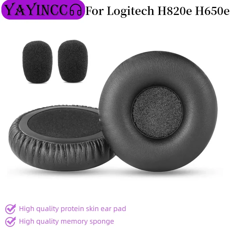 

YAYINCC Replacement Memory Foam Earpads Foam Ear Pads Cover For Logitech H820e H650e Wireless Stereo USB PC Headphones 12.03