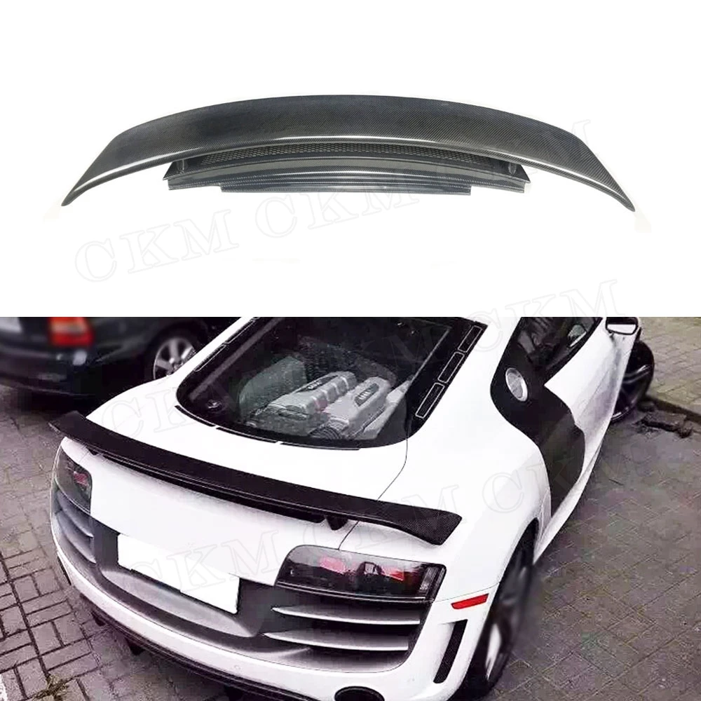 

CKMUUER REAL Carbon Fiber Spoiler For Audi V10 2010-2020 Wing Lip Spoilers Car Body Kits