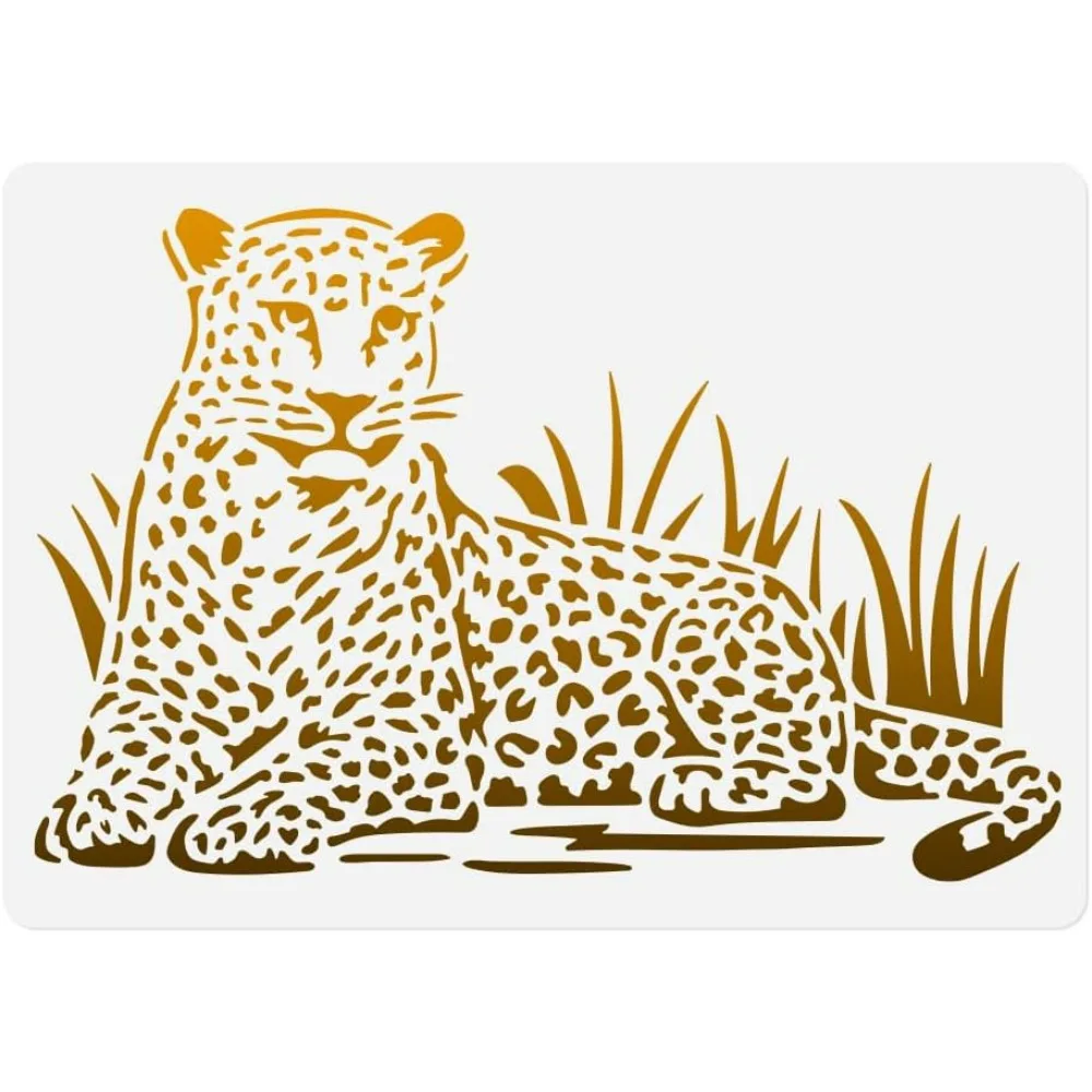 Cheetah Animal Stencil for Painting on Wall A4 Size Reusable Plastic Cheetah Animal Template for Painting Wood Floor Furniture