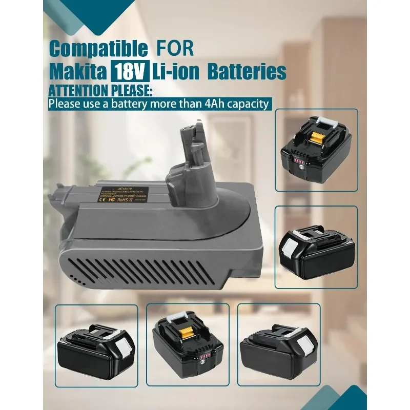 Adapter baterii MT18V10 do konwersji baterii litowych Makita 18V na odkurzacze bezprzewodowe Dyson serii V10 — zdjęcie produktu 3