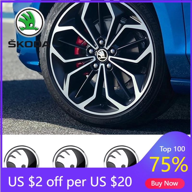 

Car Sticker 2025 New For Skoda Octavia VII VRS R Rapid Fabia Yeti Superb Kamiq Car Badge Hub Cap Hub Stickers Wheel Dust-proof L