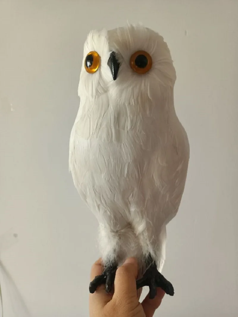 

cute white simulation foam&feathers owl model toy garden decoration gift About 32cm