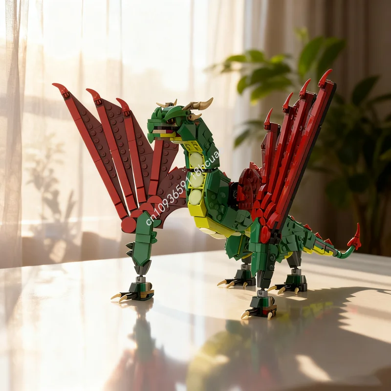 

690 шт. MOC Wyvern 4 конечности Dragon Creator 3 1ed модель рождественские подарки строительные блоки сборка DIY игрушка креативный кирпич на день рождения