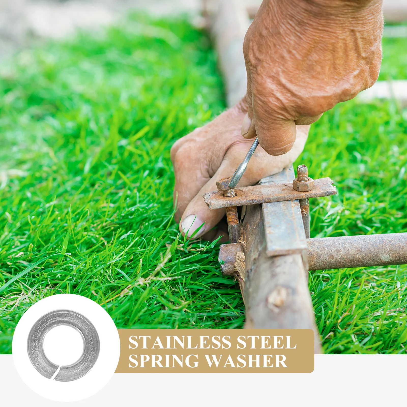 

100Pcs Stainless Steel Spring Lock Washers Smooth Surface High Strength Repair Washers Set for General Repair 1/4 Washer