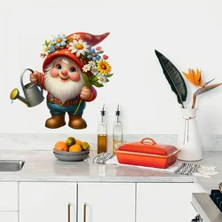 1pc Cute Garden Gnome Sticker, Water-proof Home Wall Decal, Used for Wall, Bathroom, Cabinet, Door,Toilet, Car, Laptop