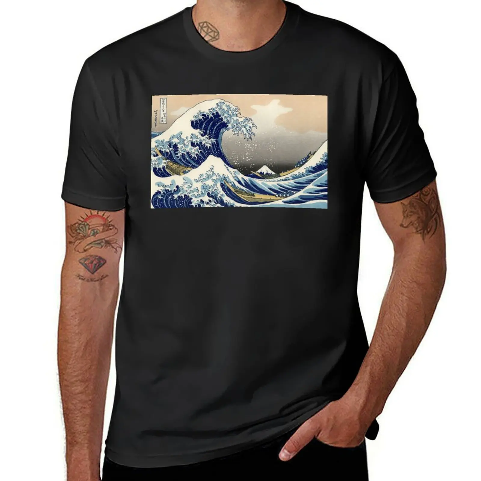 

Hokusai The Great Wave of Kanagawa T-Shirt plus size tops anime clothes funnys Short sleeve tee men