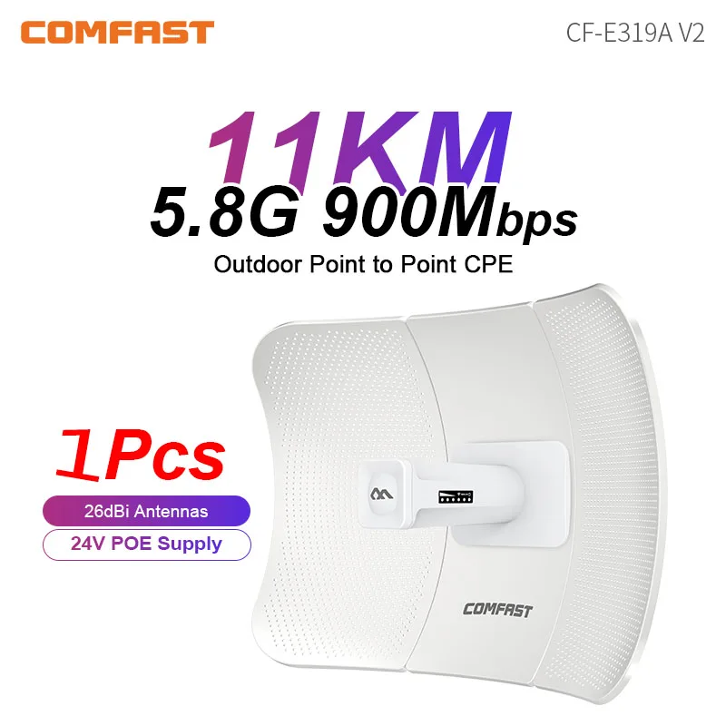 Puente inalámbrico para exteriores, 5-11KM, 5GHz, Wi-Fi de larga distancia, punto de acceso CPE, amplificador de señal Wifi, antena, extensor de nanostación AP
