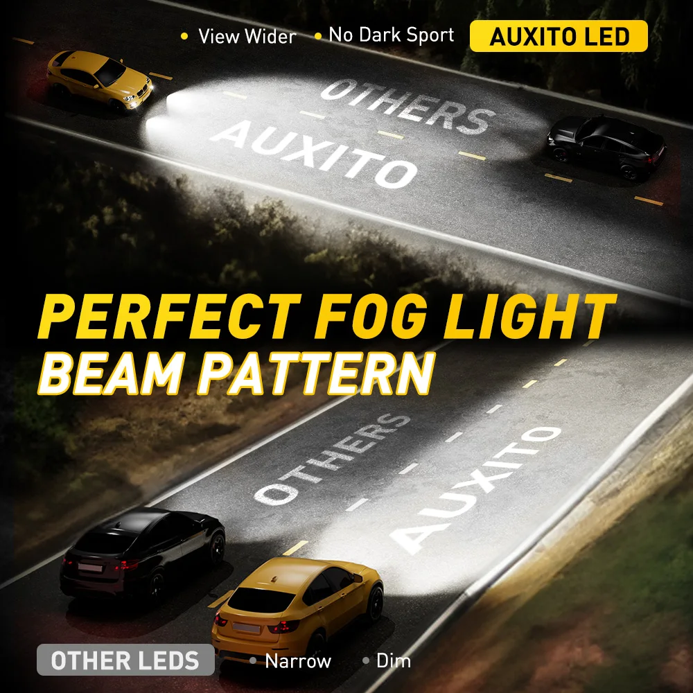 AUXITO 2Pcs H27W1 H27W2 880 881 H27W H27 LED Bulb Canbus No Error Fog Lights Bulb for Kia Rio Hyundai Sonata Accent Tucson ix35 view 4