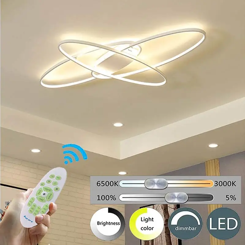 

Modern LED Ceiling Light Remote Control For Bedroom Living Room White Ceiling Light Kitchen Dining Room Offic Stairs Chandelier