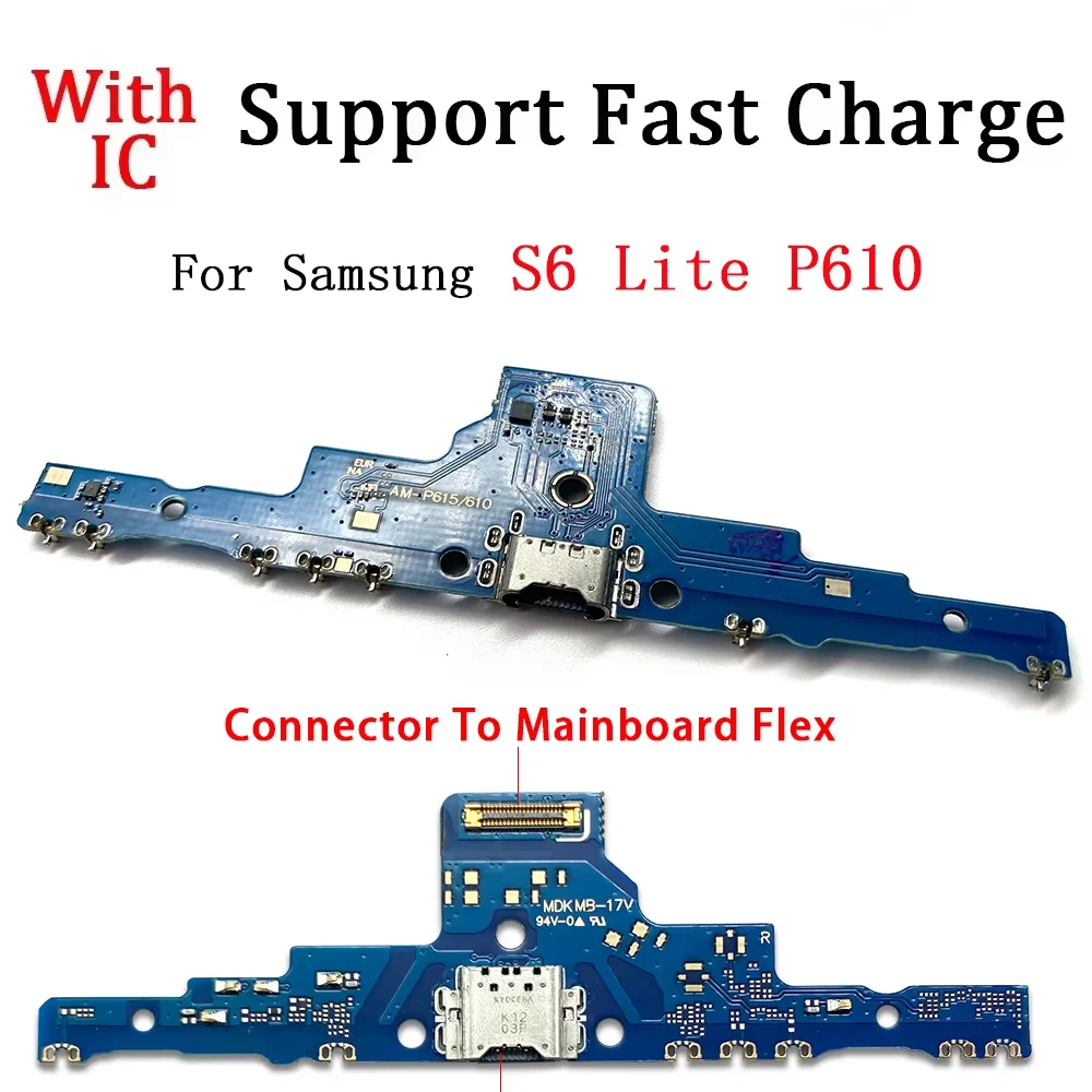 

10Pcs，Tested For Samsung Tab S6 Lite P610 P615 USB Micro Charger Charging Port Dock Connector Microphone Board Flex Cable