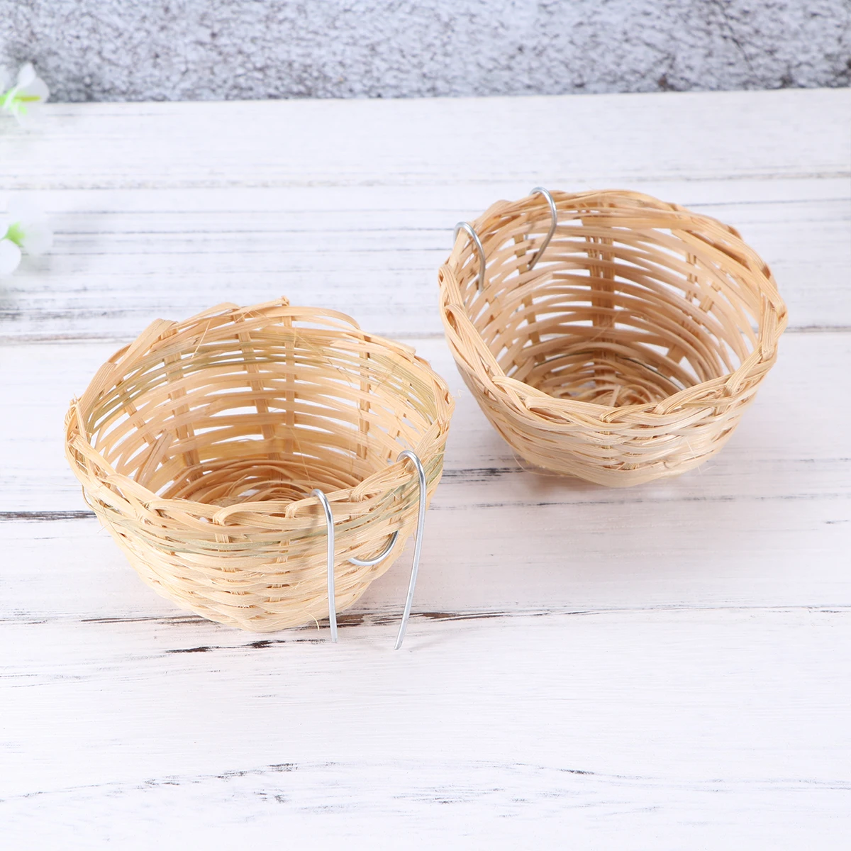 

5pcs Bamboo Bird Nest Hanging Nests for Cages Hook Parrot House Cozy Decor Garden Supplies H made Long Use Durability