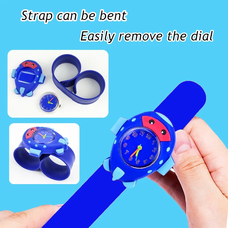 Cartoons Children Watches Suitable for Boys Girls Baby Best Birthday Gift Silicone Slap Watch Kids Learn Time Clock Toy