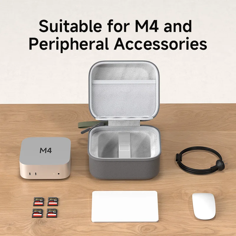 Hagibis Electronic Organizer Travel Case for Mac mini M4/M4 Pro/M5/M6 Portable Carry Bag Hard Shell Shockproof for Mouse Charger
