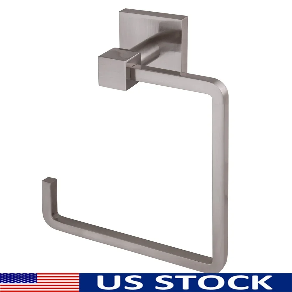 

Modern Towel Ring Satin Nickel Finish Bathroom Kitchen Accessory Durable Metal Construction Easy Install Concealed Screws