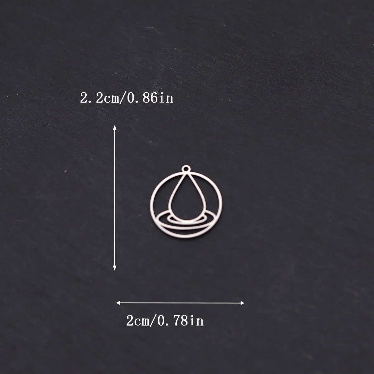 3pcs Round Frame Teardrop Line Charms Stainless Steel Hollow Geometric Pendant for DIY Jewelry Making Necklace Earrings Supplies