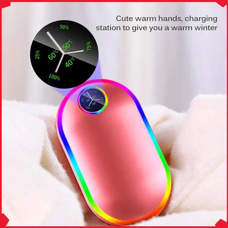 

B17B 10000Mah USB Rechargeable Electric Hand Warmer Winter Double-Side Heating Mini Long-Life Pocket Power Bank 4 In 1