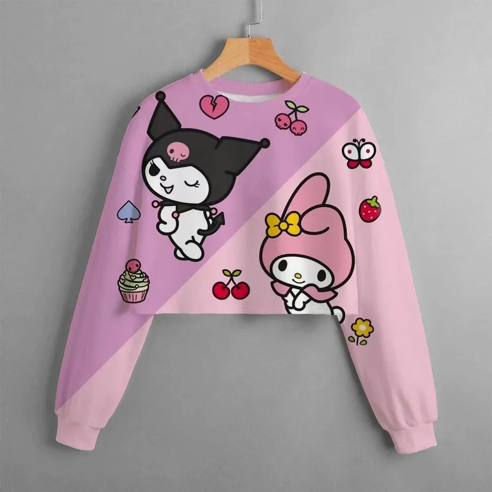 Girls\' Classic Round Neck Thin Sweatshirt 2024 New New Sweet and Cute Top Cartoon Printed Spring and Autumn Children\'s Clothing