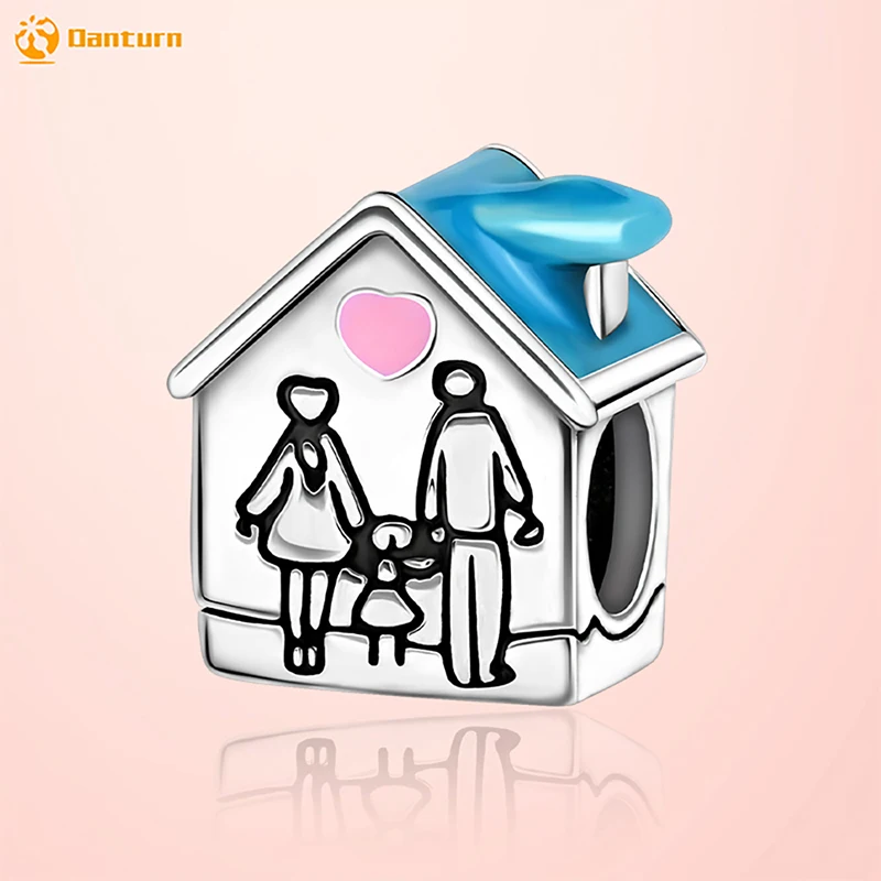 

Danturn 925 Sterling Silver Original Beads A family of three Dangle Charm fit Snake Chain Bracelet Fashion Women Jewelry Making