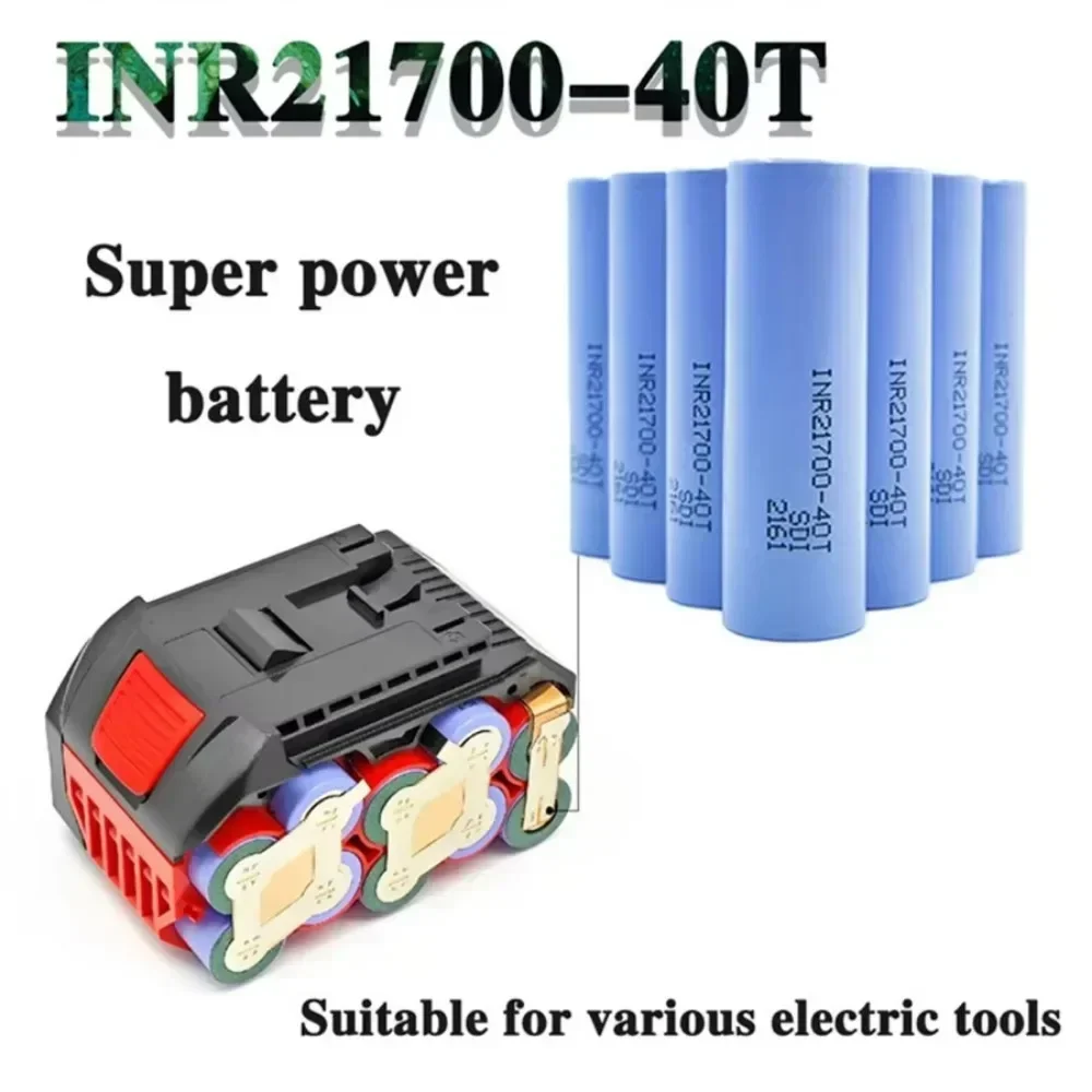 INR21700-40T Rechargeable Battery 3.6V 4000mAh 4.0Ah 30A Lithium-ion Battery for Flashlight,Vape,RC,Dryer Li-ion Cell