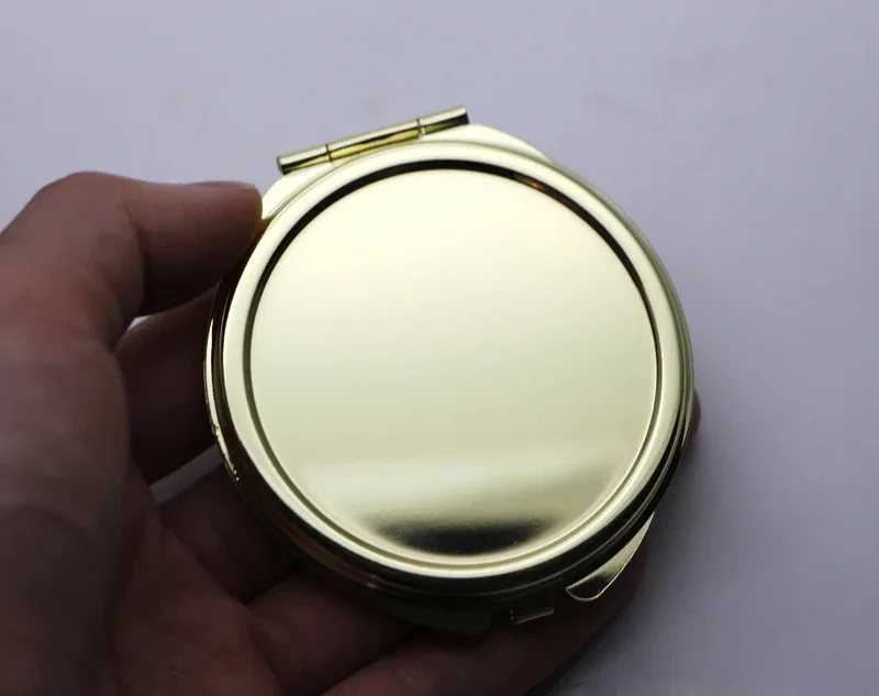 Round Gold Compact Makeup Mirror  Pretty Compact Mirror Pretty Ladies Handbag Mirrors #18032-2