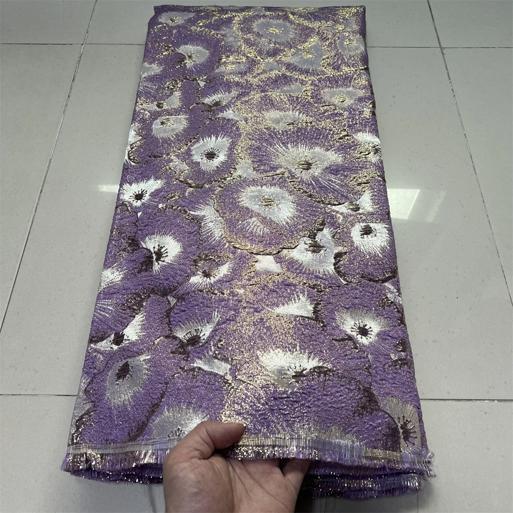 

2026 High-Quality African Nigerian Tulle Lace Fabric Organza Embroidery Guipure Brocade Jacquard Wedding Dress Party Gowns 5Yard