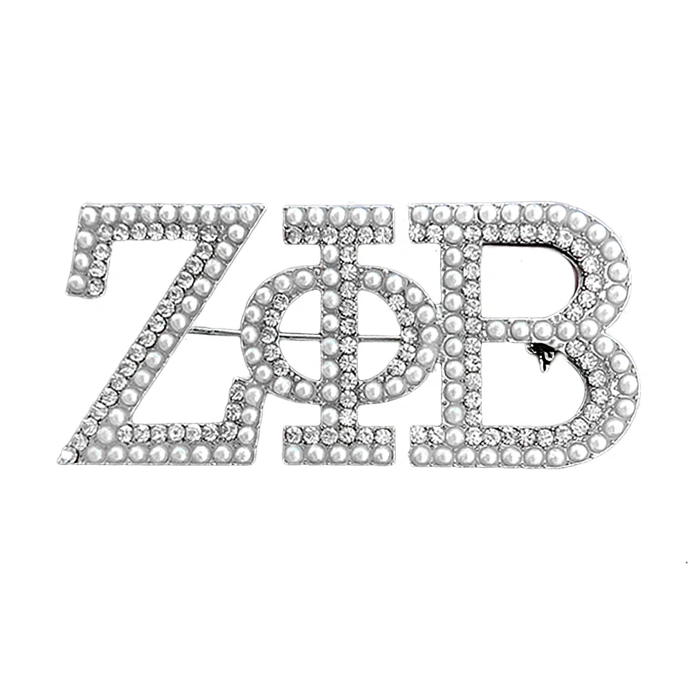 Hot Black Women sorority society ZETA PHI BETA SIGMA GAMMA RHO  Greek letter label Metal Pearl Broach pin