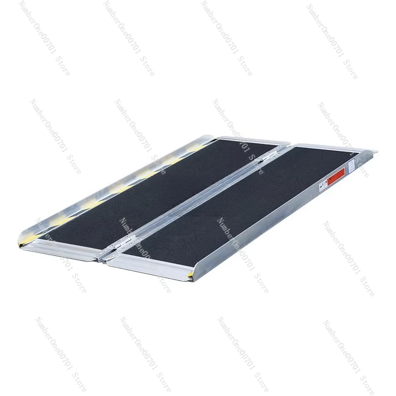Barrier-free aluminum alloy ramp portable anti-slip folding mobile staircase inclined wheelchair ramp