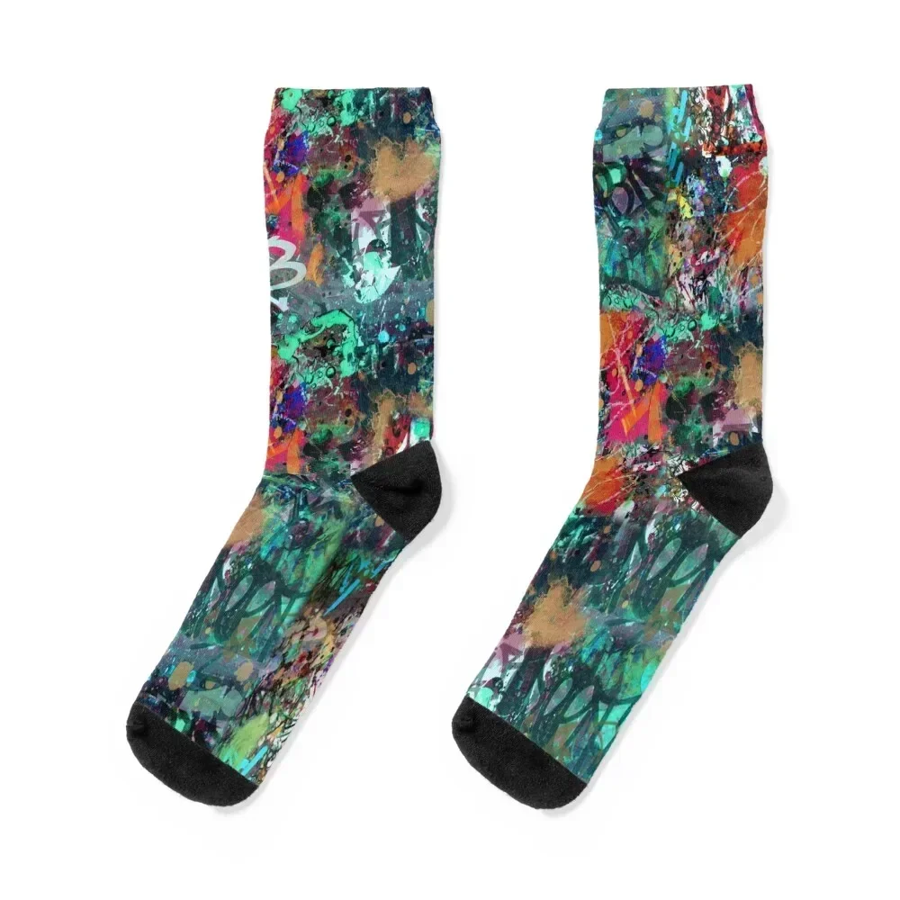 

Graffiti and Paint Splatter Socks New year's sheer Lots Non-slip Woman Socks Men's