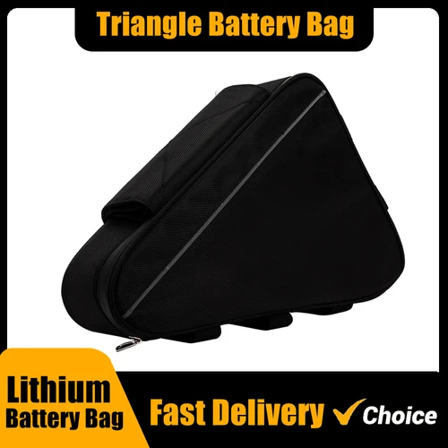 Bolsa de batería triangular para bicicleta eléctrica, 36V, 48V, 60V, 72V, E-BIKE, bolsas triangulares para cuadro de bicicleta negra, carga máxima de 126 celdas