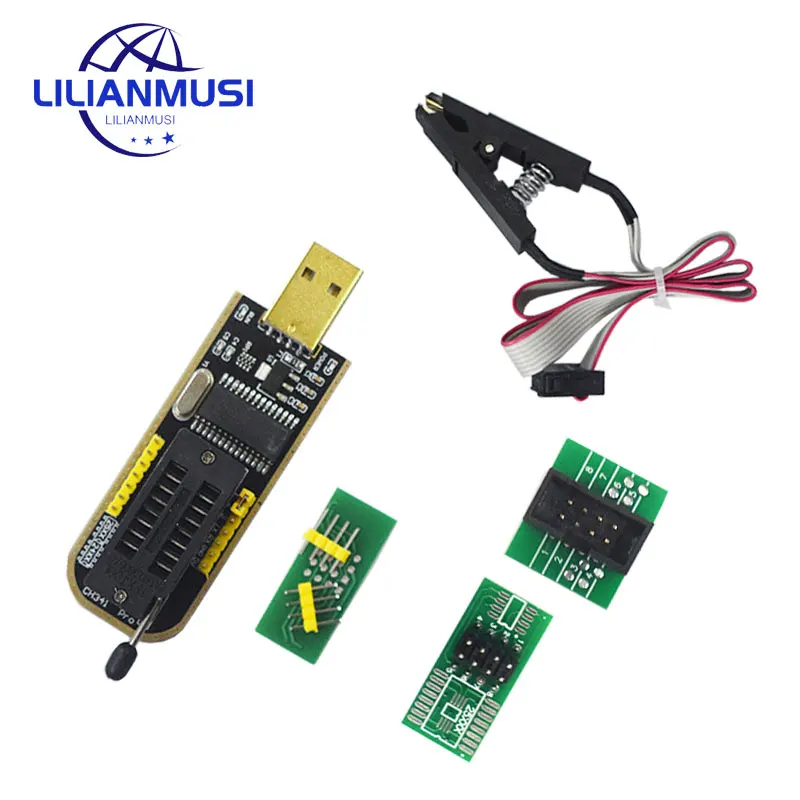 Original CH341A 24 25 Series EEPROM Flash BIOS USB Programmer Module + SOIC8 SOP8 Test Clip For EEPROM 93CXX / 25CXX / 24CXX