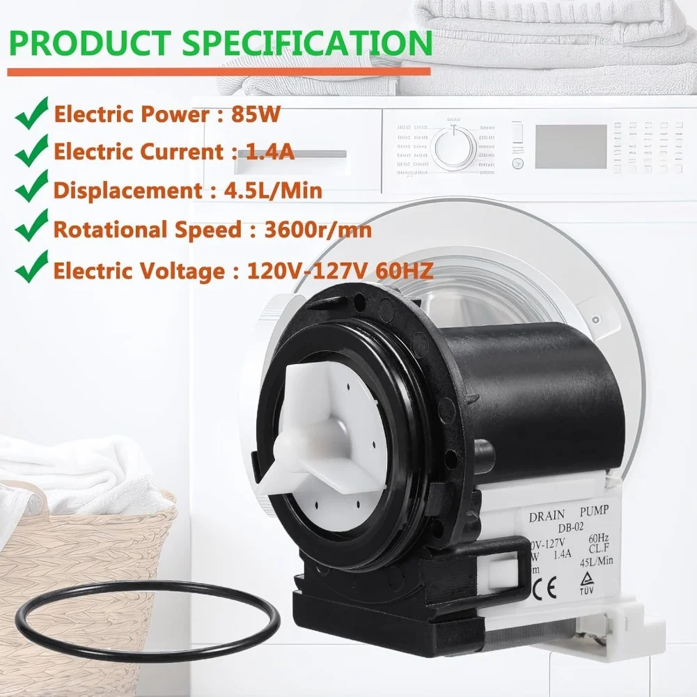 

For LG and For Kenmore Washer Drain Pump Motor with Spring Tool for Reliable Water Pumping and Simple Installation 120V 127V