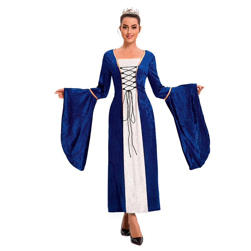 Halloween Hit Queen Court Kostüm Long Sve Gürtel Langes Dr Performance Kleid Bühnenaufführungskleidung Damen Faion