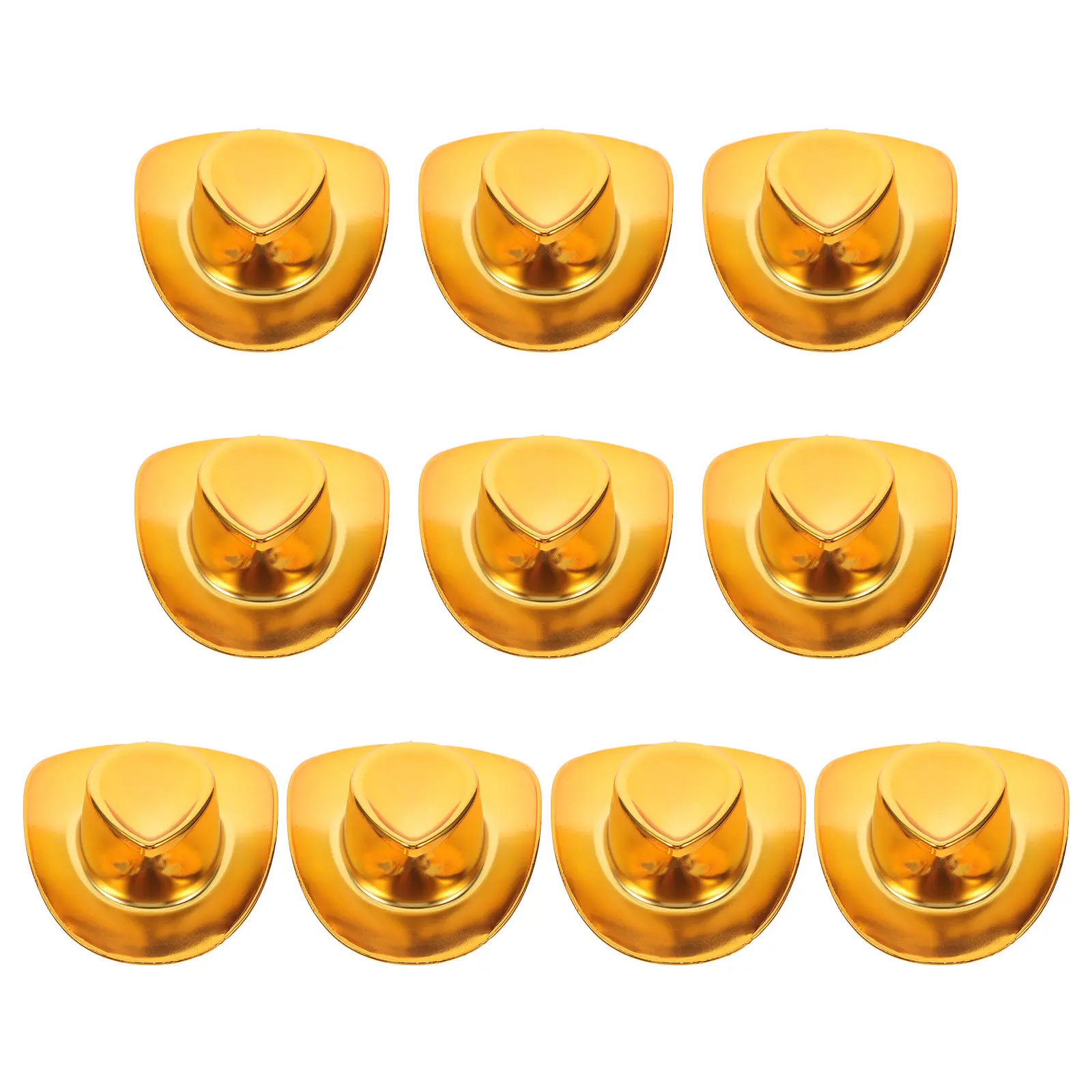 10 szt. Mini Brokatowe Kapelusze Kowbojskie Miniaturowe Kapelusze Westernowe Małe Kapeluszki do Rękodzieła DIY Dekoracje na Przyjęcia Urodzinowe Akcesoria