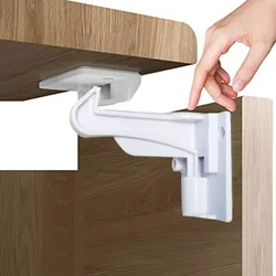 Upgraded Invisible Baby Proofing Cabinet Latch Locks Easy Installation, Works with Most Cabinets, Drawers, Highly Secure
