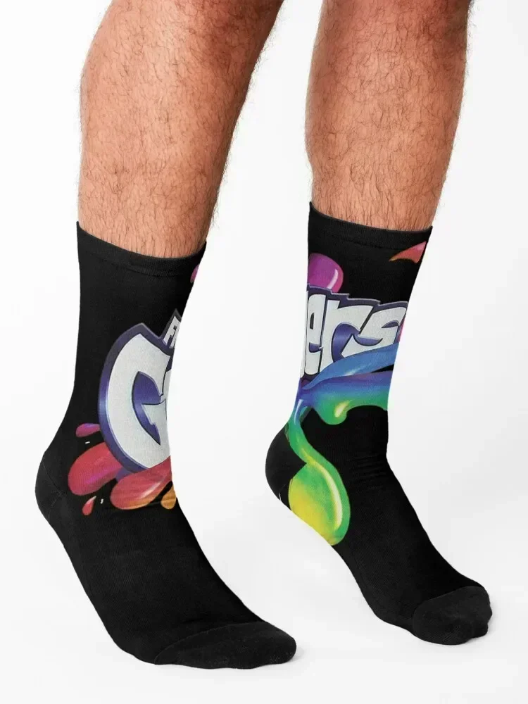 Fruit Gushers 90s logo Socks Run funny gifts Crossfit floral Mens Socks Women's