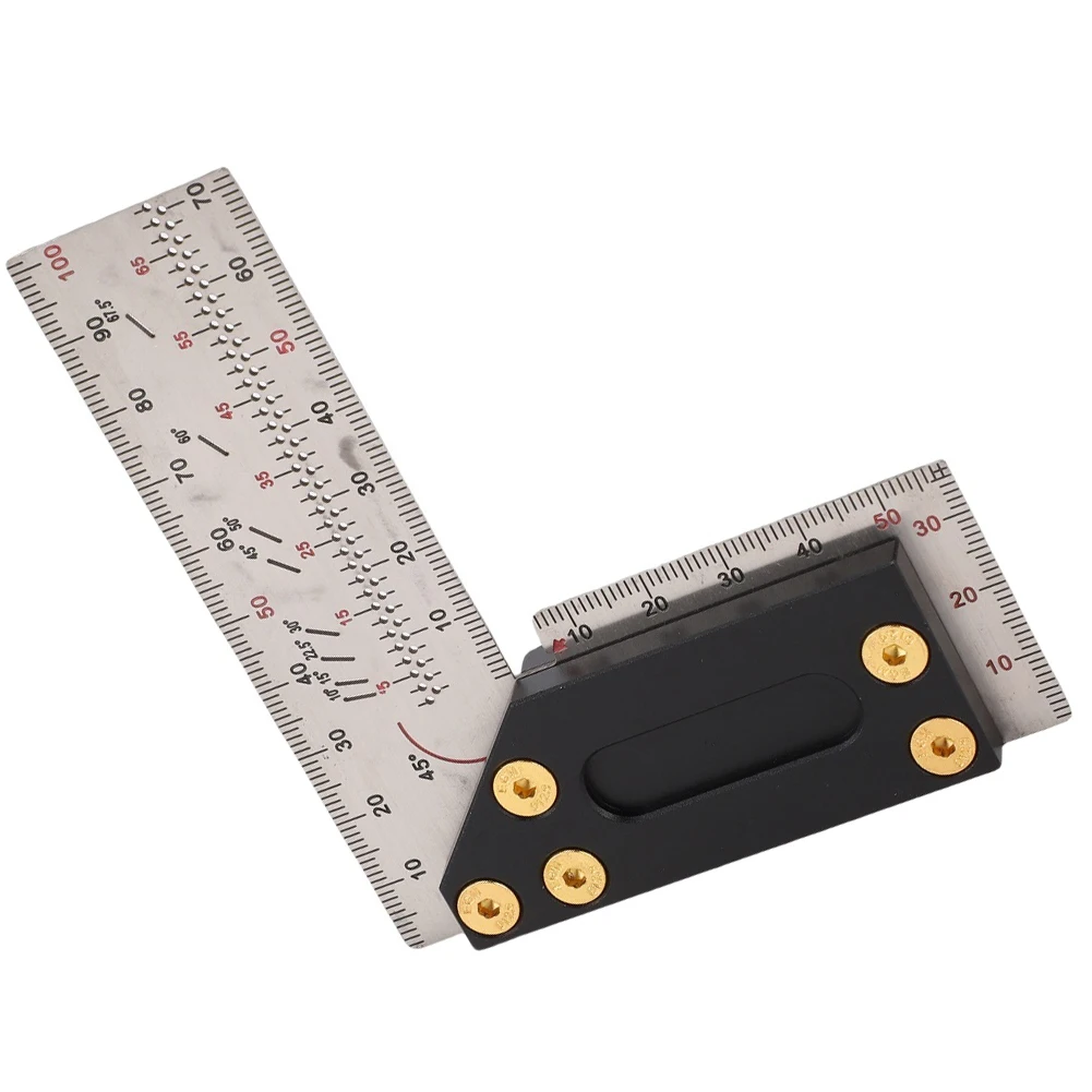 

Stainless Steel Woodworking Square Ruler with 90-Degree Angle and Stable Base for Precise Line and Angle Marking
