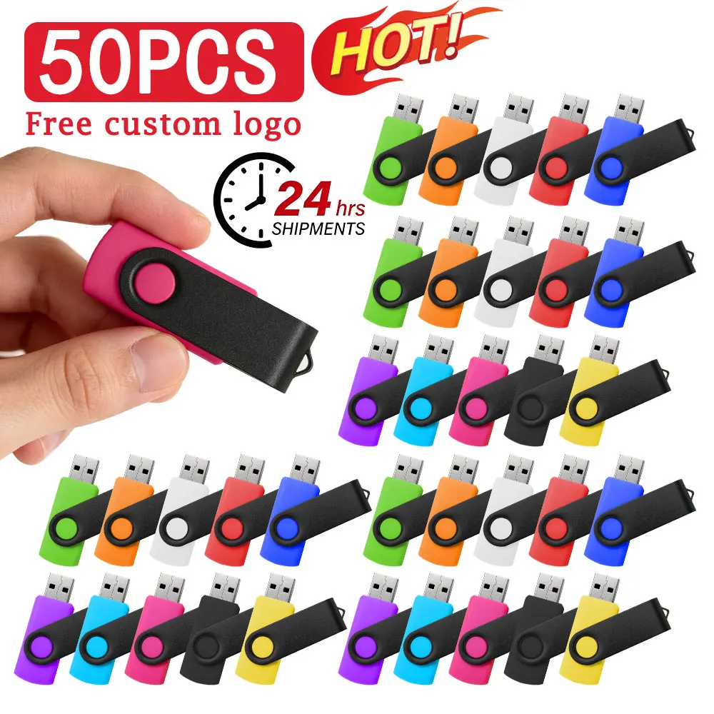 50Pcs USB 2.0 Flash Drive 4GB 8GB Pen Drive 128MB Usb Sticks 1GB 2GB Pendrives 16GB Memory Flash 32GB 64GB U Disk Free Custom