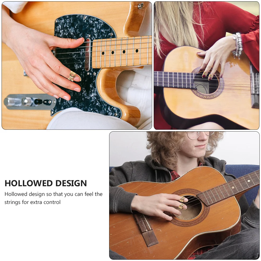 

4Pcs Hollow Adjustable Finger Picks for Guitar Banjo Dobro Resonator Protect Nails Comfortable Fit Guitar Parts