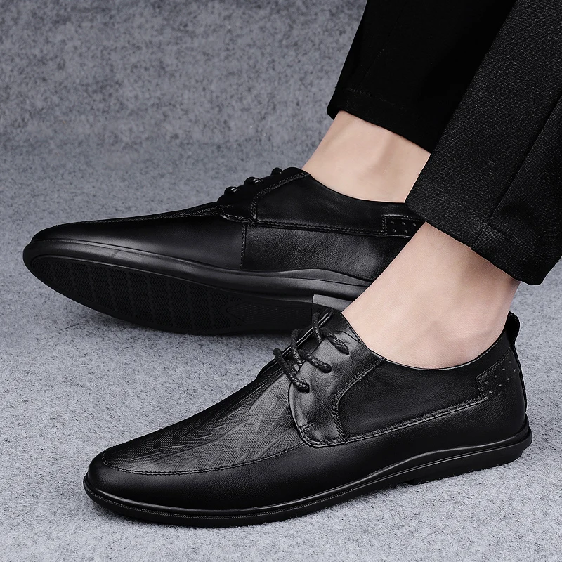 

Summer New Fashion Loafers Men Shoes Business Casual Moccasins Genuine Leather Gentleman Dress Shoes Slip-On Leather Shoes